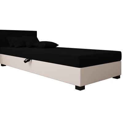 Čalúnená posteľ 90x195 HEIDI 1 - čierna / ecru