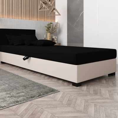 Čalúnená posteľ 120x195 HEIDI 1 - čierna / ecru