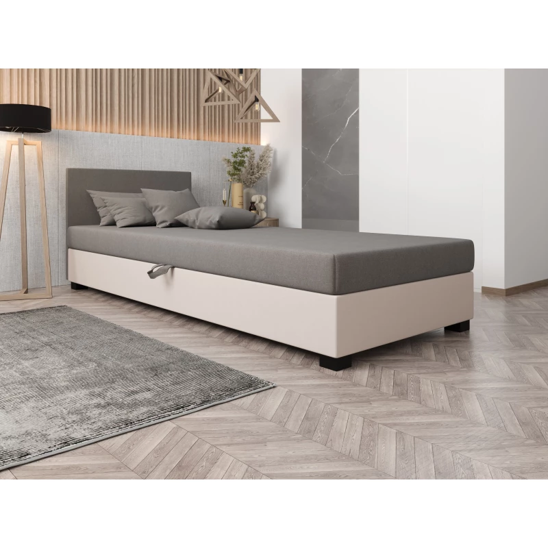 Čalúnená posteľ 90x195 HEIDI 1 - svetlo šedá / ecru