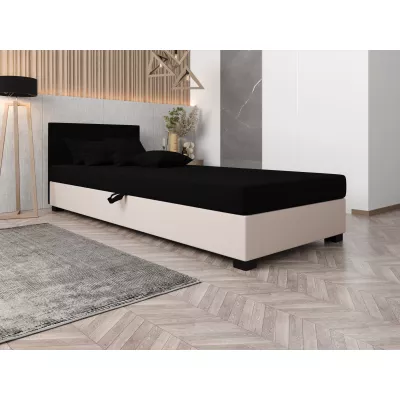 Čalúnená posteľ 110x195 HEIDI 2 - čierna / ecru