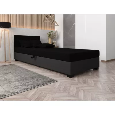 Čalúnená posteľ 90x195 HEIDI 2 - čierna / šedá