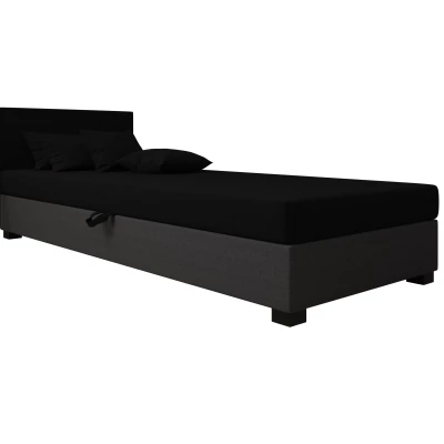 Čalúnená posteľ 110x195 HEIDI 2 - čierna / šedá