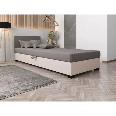 Čalúnená posteľ 110x195 HEIDI 2 - svetlo šedá / ecru