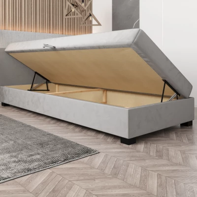 Čalúnená posteľ 90x195 HEIDI 2 - hnedá / ecru