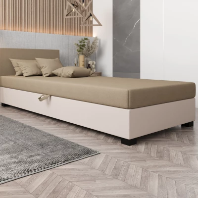 Čalúnená posteľ 120x195 HEIDI 2 - hnedá / ecru