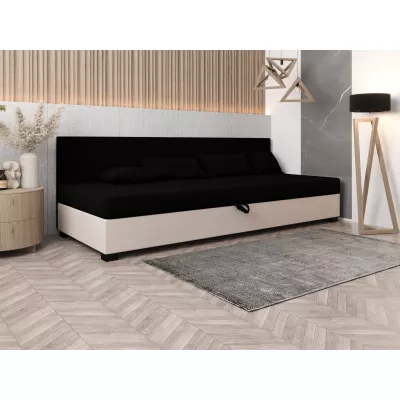 Čalúnená posteľ 90x195 HEIDI BIZ 1 - čierna / ecru