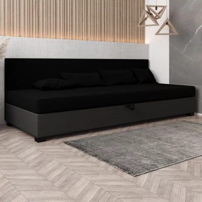 Čalúnená posteľ 80x195 HEIDI BIZ 1 - čierna / šedá