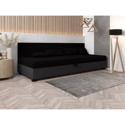 Čalúnená posteľ 110x195 HEIDI BIZ 1 - čierna / šedá