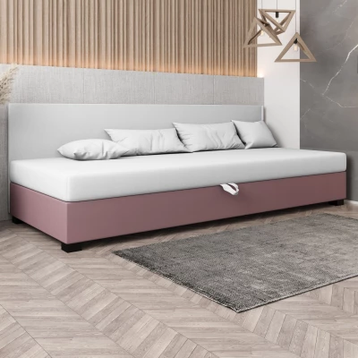 Čalúnená posteľ 80x195 HEIDI BIZ 1 - ružová / biela