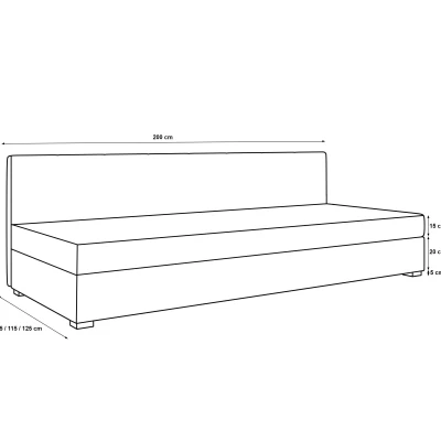Čalúnená posteľ 120x195 HEIDI BIZ 1 - modrošedá