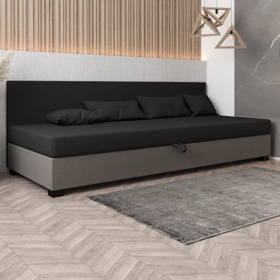 Čalúnená posteľ 110x195 HEIDI BIZ 2 - šedá / svetlo šedá