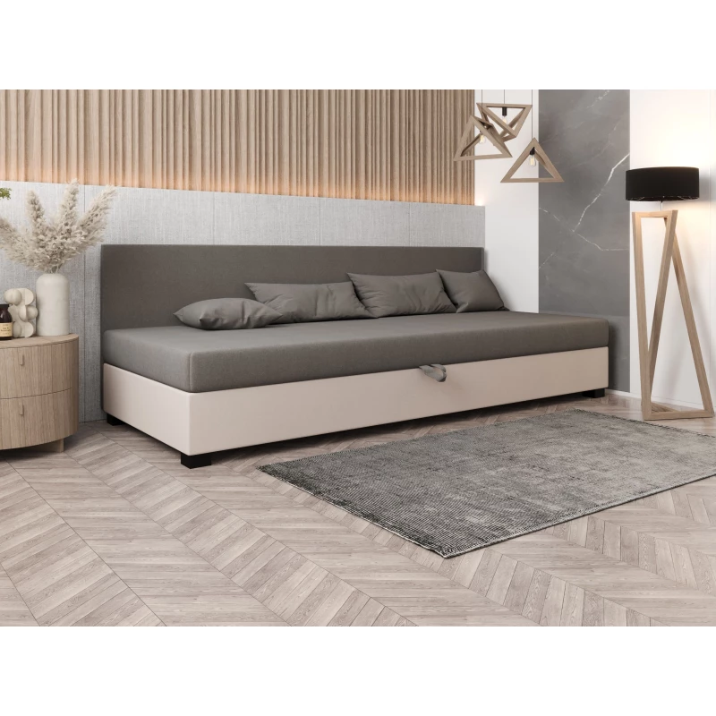 Čalúnená posteľ 120x195 HEIDI BIZ 2 - svetlo šedá / ecru