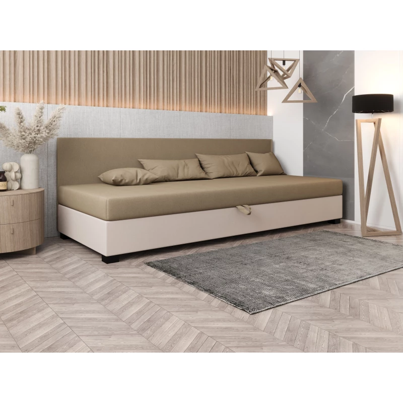 Čalúnená posteľ 80x195 HEIDI BIZ 2 - hnedá / ecru