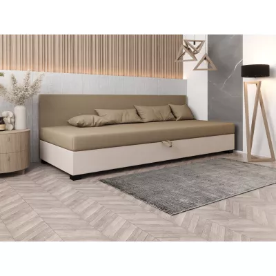 Čalúnená posteľ 80x195 HEIDI BIZ 2 - hnedá / ecru