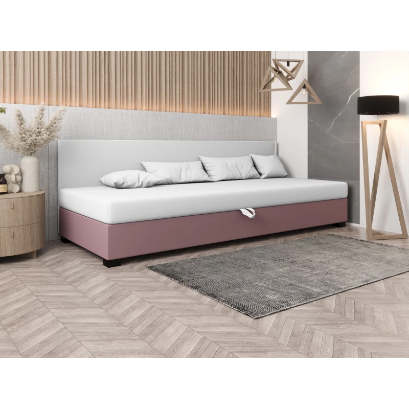 Čalúnená posteľ 100x195 HEIDI BIZ 2 - ružová / biela