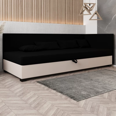 Čalúnená posteľ 80x195 HEIDI PLUS 1 - čierna / ecru