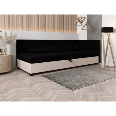 Čalúnená posteľ 90x195 HEIDI PLUS 1 - čierna / ecru