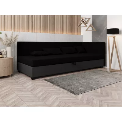 Čalúnená posteľ 90x195 HEIDI PLUS 1 - čierna / šedá