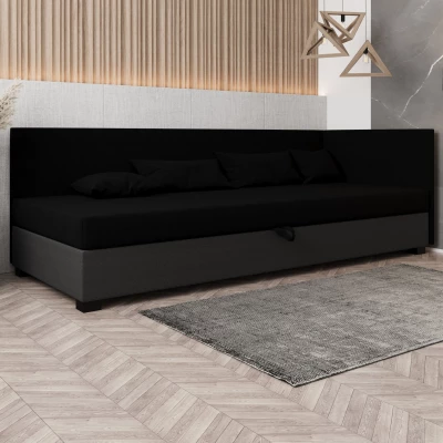 Čalúnená posteľ 120x195 HEIDI PLUS 1 - čierna / šedá