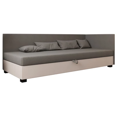 Čalúnená posteľ 110x195 HEIDI PLUS 1 - svetlo šedá / ecru