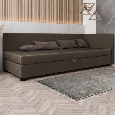 Čalúnená posteľ 100x195 HEIDI PLUS 1 - tmavo hnedá