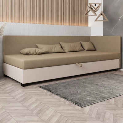 Čalúnená posteľ 80x195 HEIDI PLUS 2 - hnedá / ecru