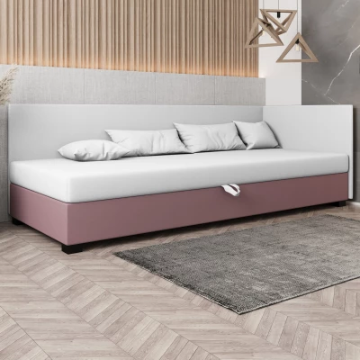 Čalúnená posteľ 100x195 HEIDI PLUS 2 - ružová / biela