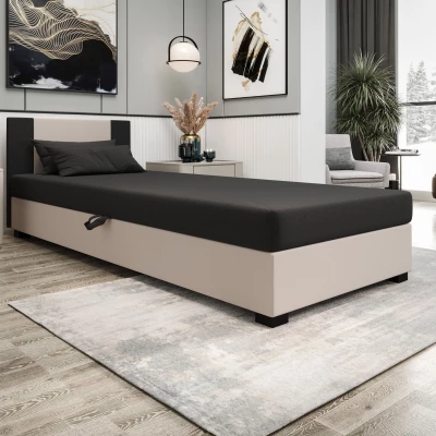 Čalúnená jednolôžková posteľ 80x195 ARIADNA 1 - šedá / svetlo šedá