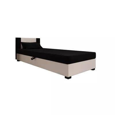Čalúnená jednolôžková posteľ 80x195 ARIADNA 1 - čierna / ecru