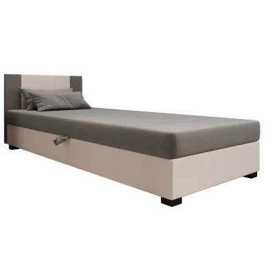 Čalúnená jednolôžková posteľ 80x195 ARIADNA 1 - svetlo šedá / ecru