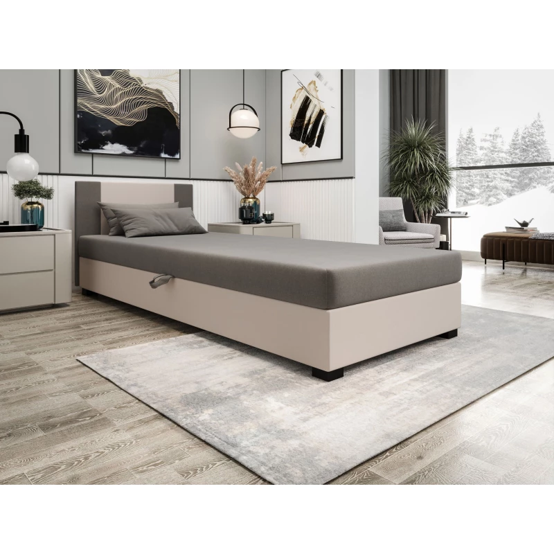 Čalúnená jednolôžková posteľ 80x195 ARIADNA 1 - svetlo šedá / ecru
