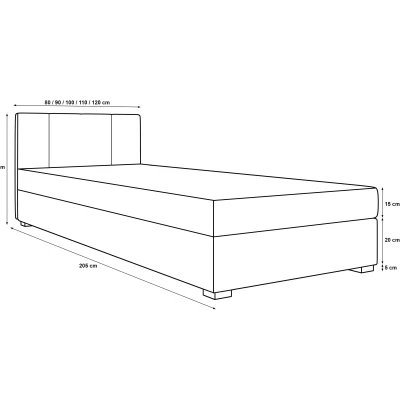 Čalúnená jednolôžková posteľ 80x195 ARIADNA 1 - hnedá / ecru