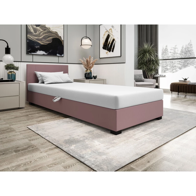 Čalúnená jednolôžková posteľ 110x195 ARIADNA 1 - ružová / biela