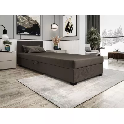 Čalúnená jednolôžková posteľ 100x195 ARIADNA 1 - tmavo hnedá