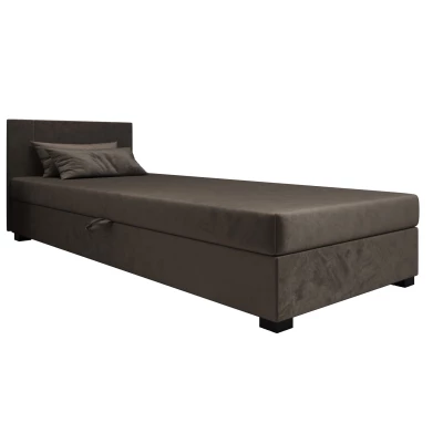 Čalúnená jednolôžková posteľ 110x195 ARIADNA 1 - tmavo hnedá