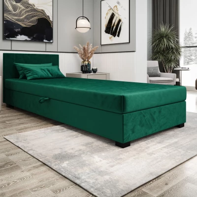 Čalúnená jednolôžková posteľ 90x195 ARIADNA 1 - zelená