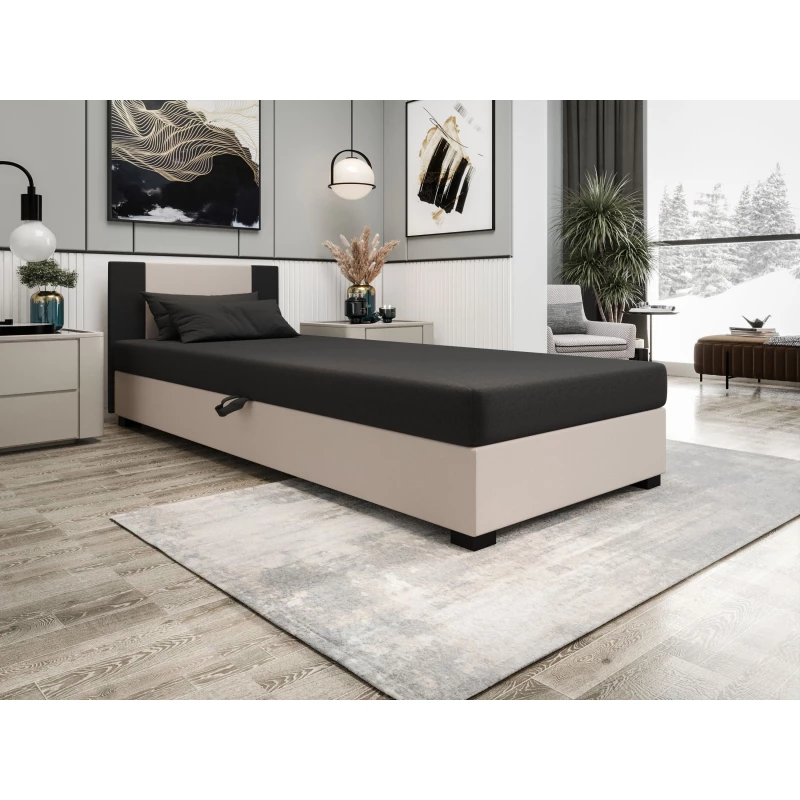 Čalúnená jednolôžková posteľ 90x195 ARIADNA 2 - šedá / svetlo šedá