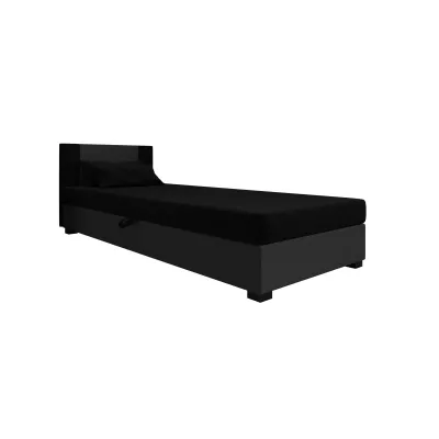 Čalúnená jednolôžková posteľ 80x195 ARIADNA 2 - čierna / šedá