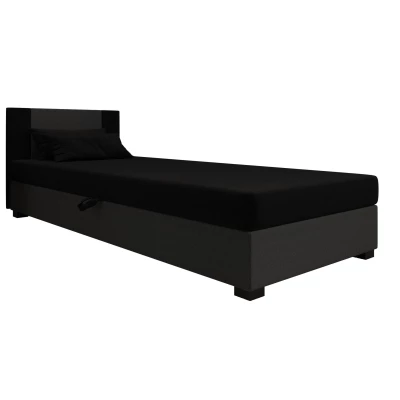 Čalúnená jednolôžková posteľ 110x195 ARIADNA 2 - čierna / šedá