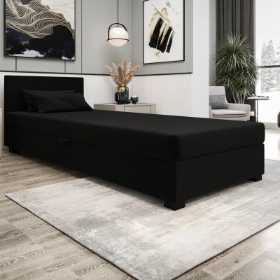 Čalúnená jednolôžková posteľ 80x195 ARIADNA 2 - čierna