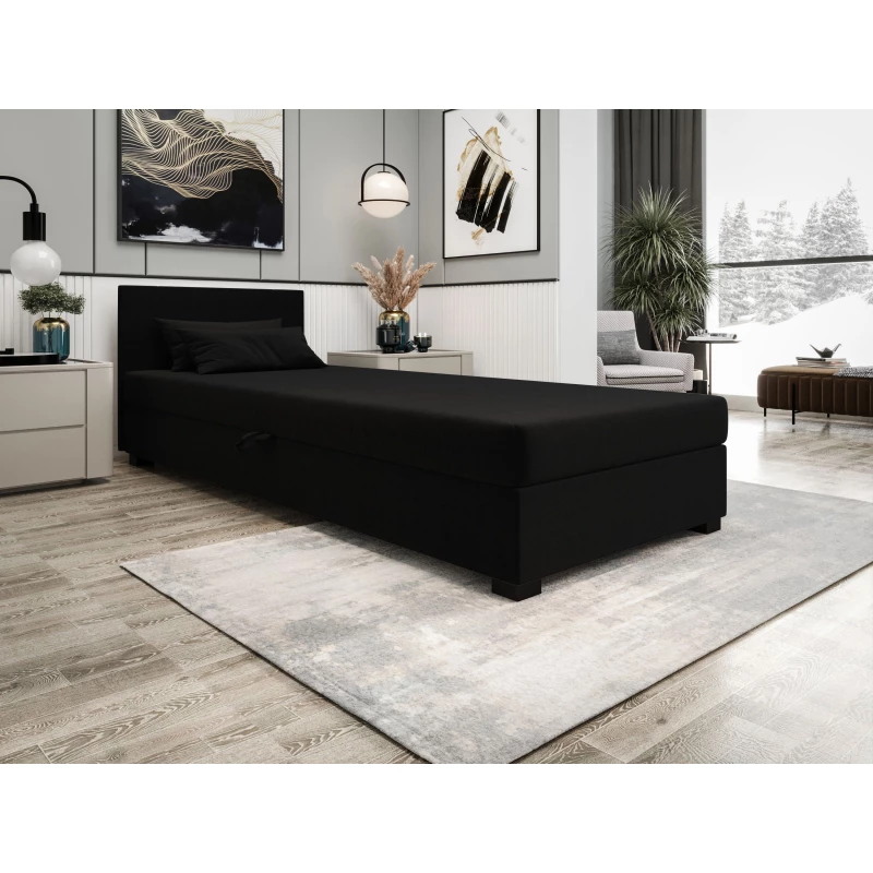 Čalúnená jednolôžková posteľ 90x195 ARIADNA 2 - čierna