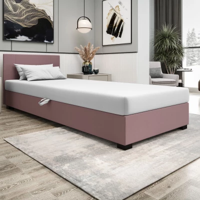 Čalúnená jednolôžková posteľ 90x195 ARIADNA 2 - ružová / biela