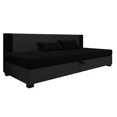 Čalúnená jednolôžková posteľ 80x195 ARIADNA BIZ 1 - čierna / šedá