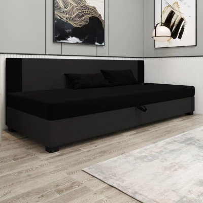 Čalúnená jednolôžková posteľ 90x195 ARIADNA BIZ 1 - čierna / šedá