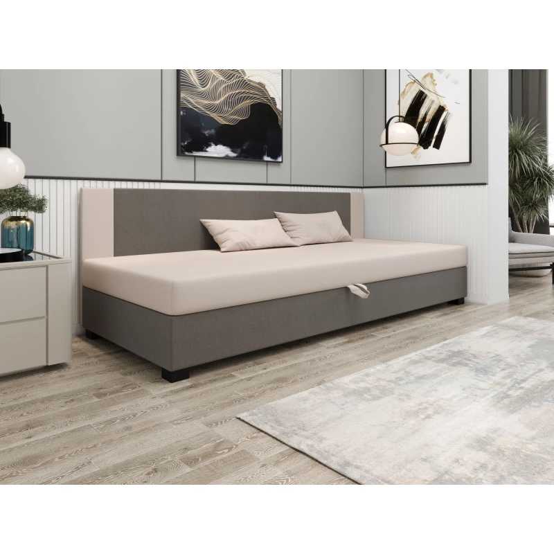 Čalúnená jednolôžková posteľ 80x195 ARIADNA BIZ 1 - svetlo šedá / ecru