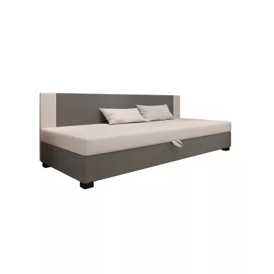 Čalúnená jednolôžková posteľ 120x195 ARIADNA BIZ 1 - svetlo šedá / ecru