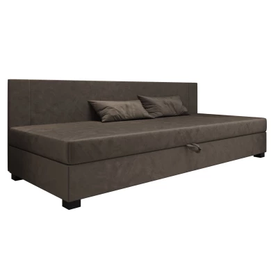 Čalúnená jednolôžková posteľ 80x195 ARIADNA BIZ 1 - tmavo hnedá