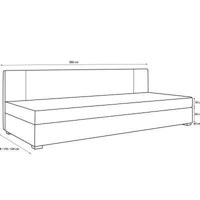 Čalúnená jednolôžková posteľ 120x195 ARIADNA BIZ 1 - svetlo šedá