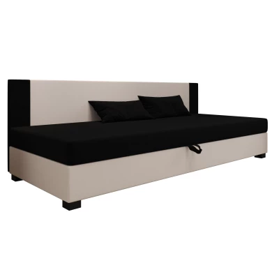 Čalúnená jednolôžková posteľ 80x195 ARIADNA BIZ 2 - čierna / ecru