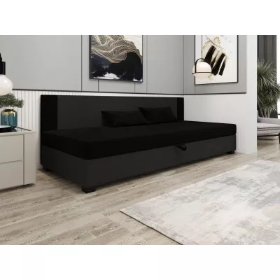 Čalúnená jednolôžková posteľ 110x195 ARIADNA BIZ 2 - čierna / šedá